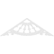 Ekena Millwork Pitch Wagon Wheel Architectural Grade PVC Gable Pediment, 48"W x 8"H x 1"P (4/12) GPP048X008X100WAG - alternate 4